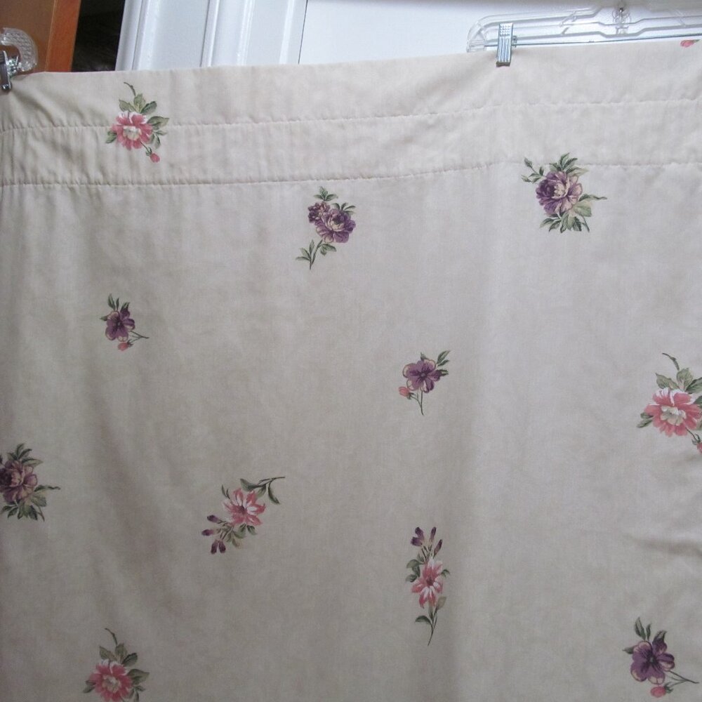 JC Penney Curtain Panel Lined Beige Floral Multicolor ~ Single Panel 41 X 85